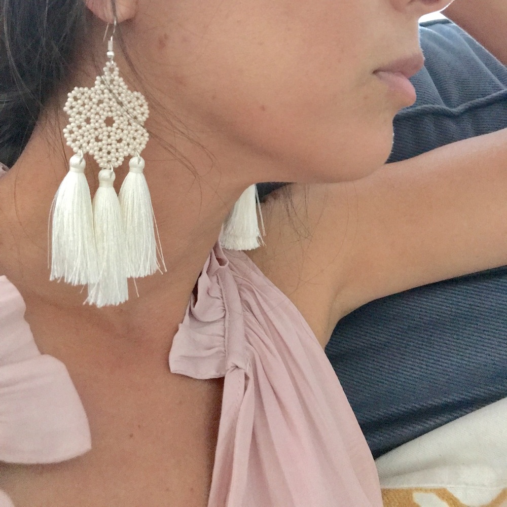 Beautiful Handmade Flower Tassel Earrings